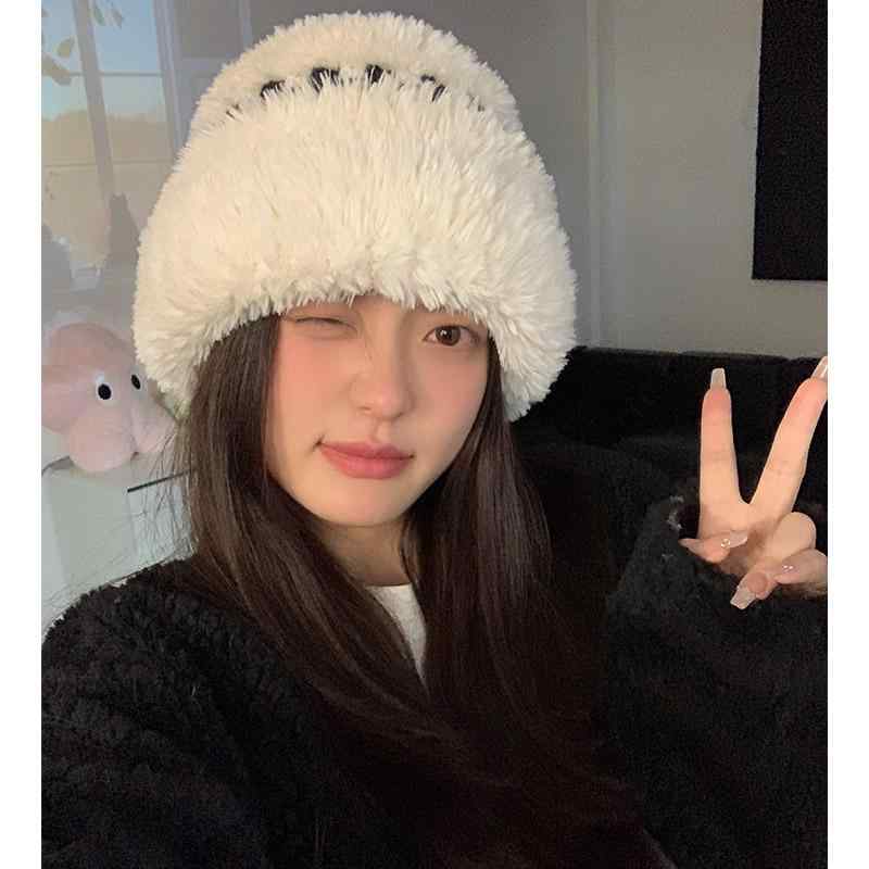ニット帽 レディース 秋冬 防寒 暖かい 厚手 耳 カバー ウール 韓国 普段使い レジャー 折り返し 柔らかい カジュアル 黒 白 茶