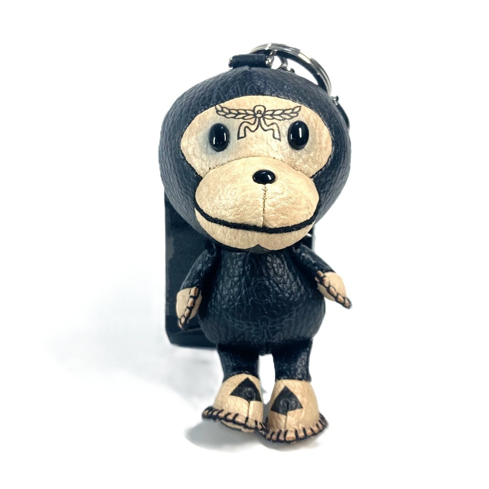 キーホルダー マイロ ヴィセトス A BATHING APE ア ベイシング エイプ バッグチャーム レザー ブラック