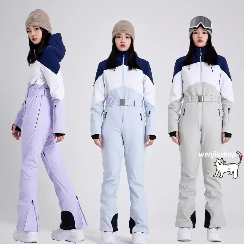 【急速出荷!】スノーボードウェア つなぎ 上下セット レディース スノーウェア スキーウェア オールインワン パンツ 韓国風 スノボウェア 防水 防寒防雪保温防風通気 A209