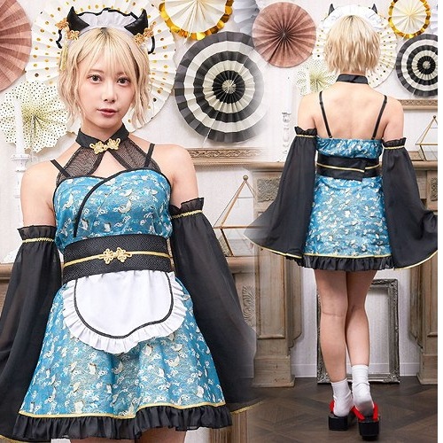 SugarWhip 鬼和メイド　　[鬼 コスプレ 節分 和風 メイド服 コスチューム オニ おに 時代劇 衣装 アニメ セクシー 大人女性 衣装]【A-2165_908579】