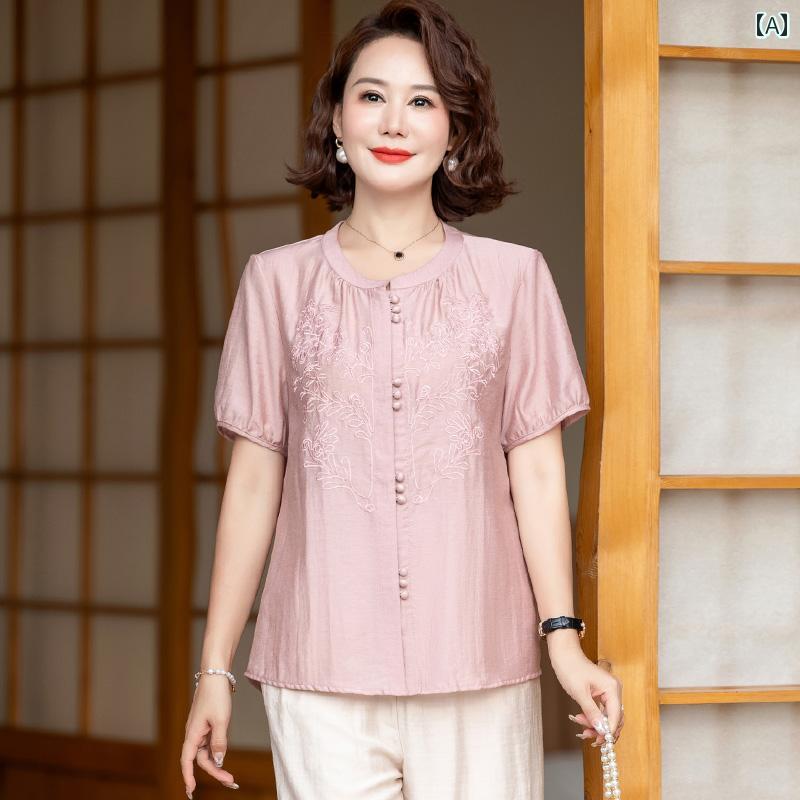 レディース トップス 上品 おしゃれ ファッション 洋風 夏 服 綿麻 半袖 シャツ おしゃれ 夏 シャツ 薄手 涼しい 涼しい 涼しい