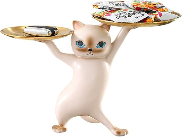 moin moin フィギュア 置物 オーナメント 猫 小物を持ってくれる 幅36×高さ25