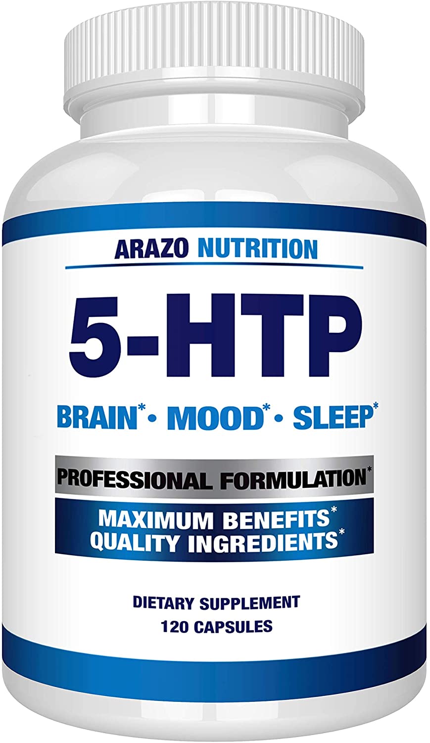 【Arazo Nutrition】5-HTP 200mg プラス カルシウム120錠 ストレスケア