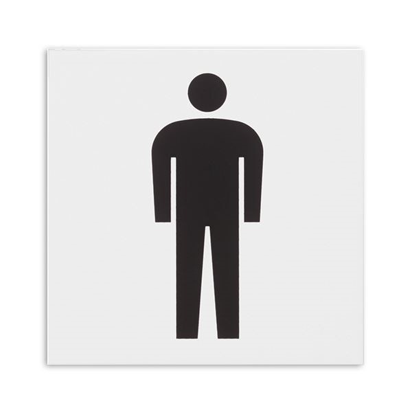 （まとめ） 光 アクリルマット板サイン 男マークテープ付 タテ100ヨコ100厚み2mm 白 KMP1051-1 1枚 30セット