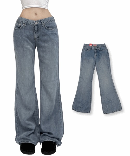 [OOTJ/クーリング生地] ゆらゆらと中青 ワイドブーツカットパンツ