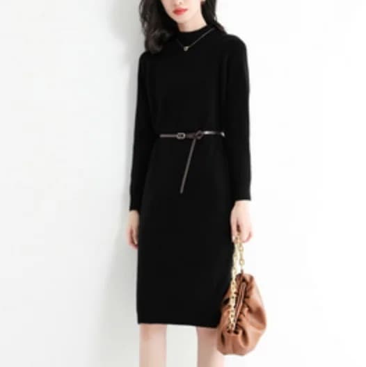ワンピース デート ニットソー ミモレ ミモレ丈 袖あり 長袖 かわいい 大人可愛い きれいめ シンプル カジュアル 大人 上品 おしゃれ お洒落 かっこいい 大人女子 こなれ感 個性的 クール