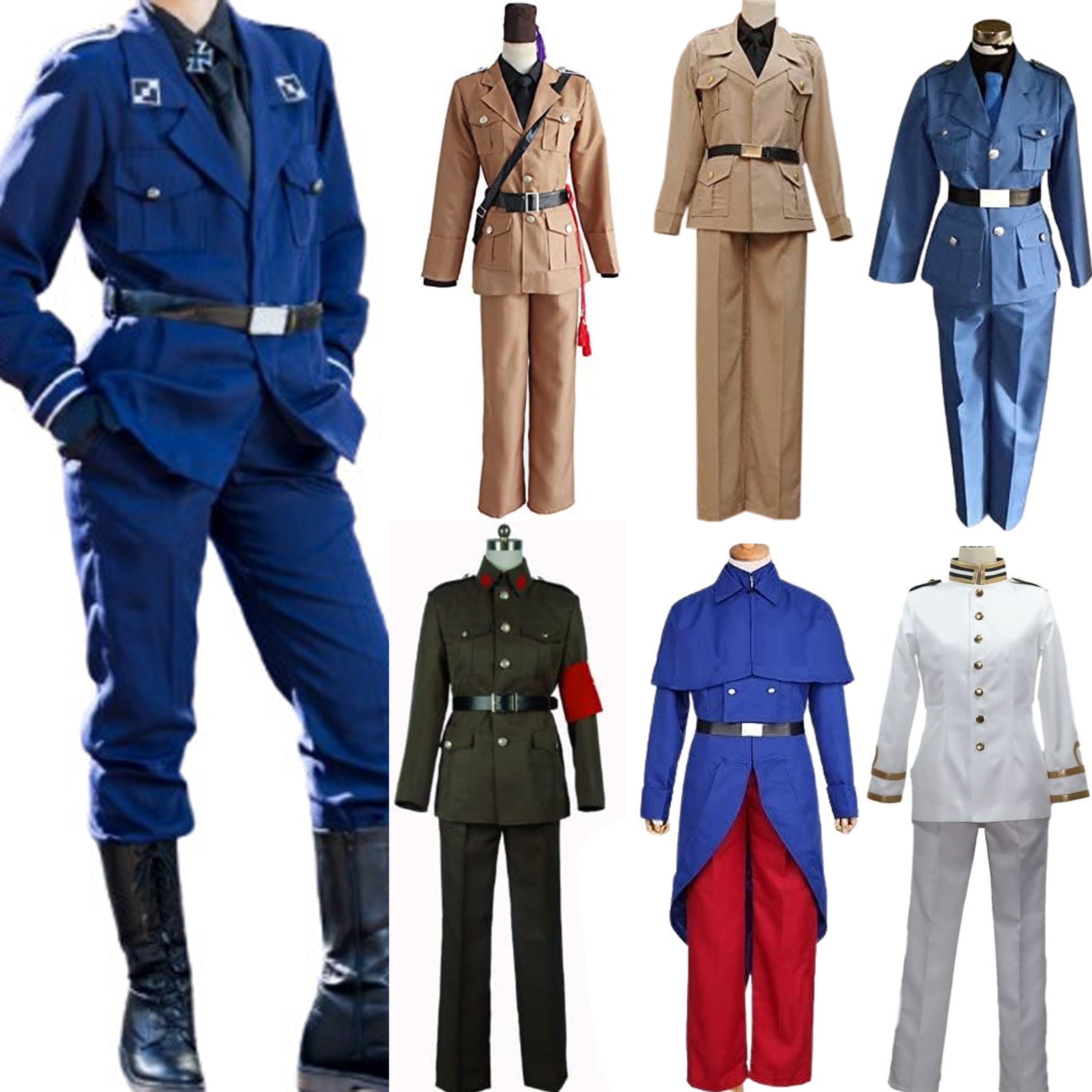Axis Powers ヘタリア イギリス ロマー 日本 アメリカ イタリア プロイセン 北イタリア フランス 中国 軍服 リヒテン コスプレ 衣装 アニメ 文学際 イベント ハロウィン コスプレ衣