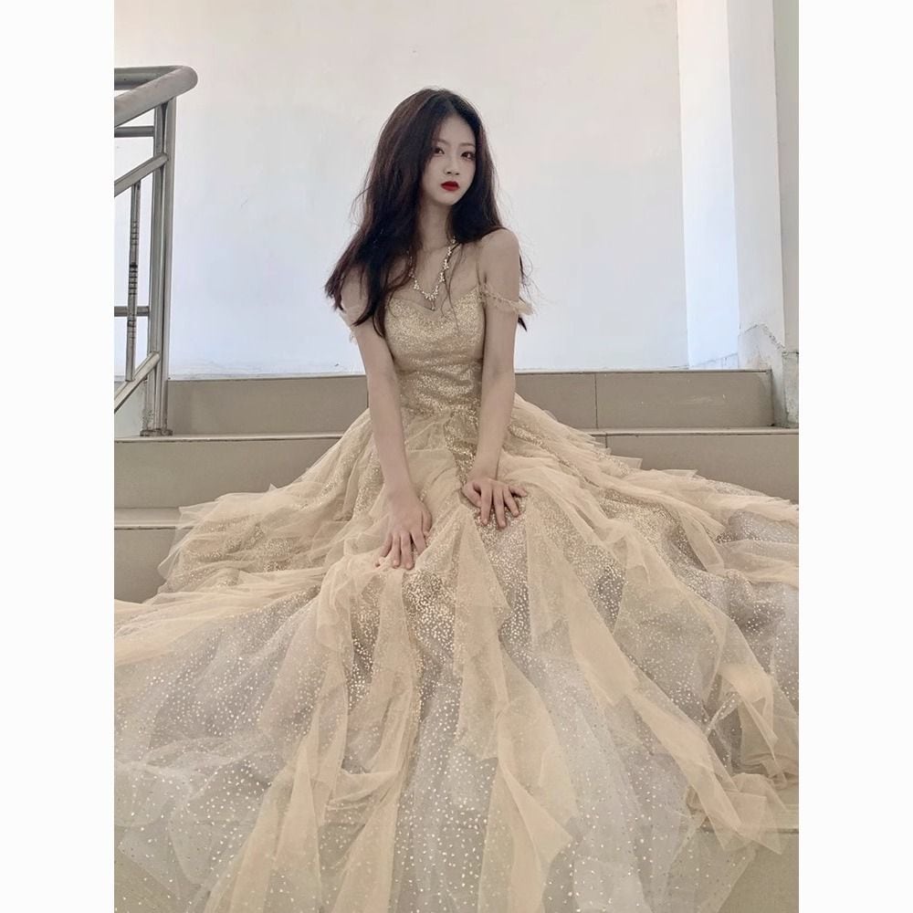 【2枚購入で 3oo円OFF！】シャンパンドレスチャイナホスト学生卒業プリンセスドレス成人式フォレストスタイルスーパー