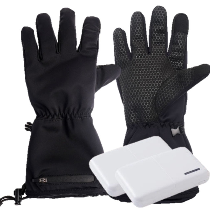 電熱グローブヒーター手袋 でんき手ぽっか THANKO サンコー 電熱手袋 ヒートグローブ TBKR23HBK 内蔵バッテリー　防水 ドローコード あったか手袋 釣り 散歩 自