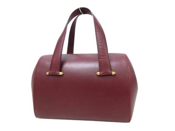 美品 Cartier カルティエ ハンドバッグ マストライン - ボルドー レザー レディース ゴールド金具【本物保証】