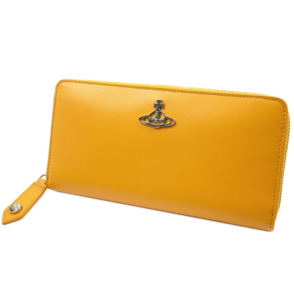 ヴィヴィアンウエストウッド 長財布 ラウンドファスナー レザー Vivienne Westwood DEBBIE ZIP ROUND WALLET YELLOW 51050022 42093 E401