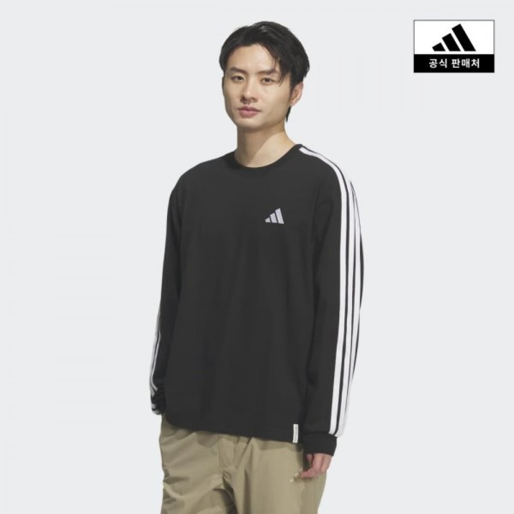 アディダス エッセンシャル フロス ルーズ フィット 3-ストライプ ロングスリーブ Tシャツ KF3728