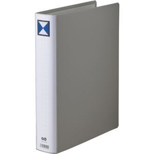（まとめ） TANOSEE 両開きパイプ式ファイル A4タテ 400枚収容 背幅56mm グレー 1冊 5セット