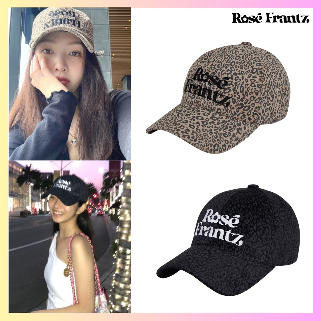 [RED VELVET JOY/ IVE レイ 着用着用] Rose Leopard Ball Cap 2 COLORS+ FREE OMAKE 韓国ファッション レディースレディース ボールキャッ