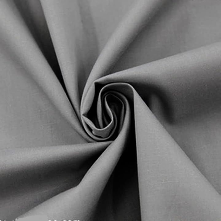 カラー ツイル生地 綿100％ 手芸 無地 コットン 布 (ねずみ色, 長さ5mx幅160cm)