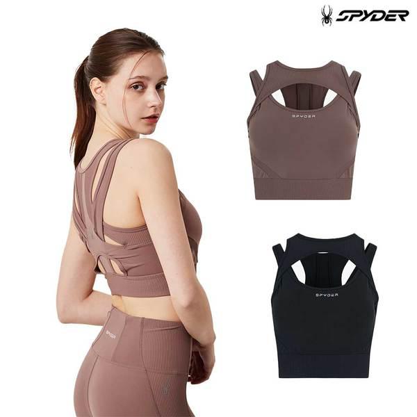 [] 女性トレーニング リブ 配色ブラトップ SPJPCNBR254W