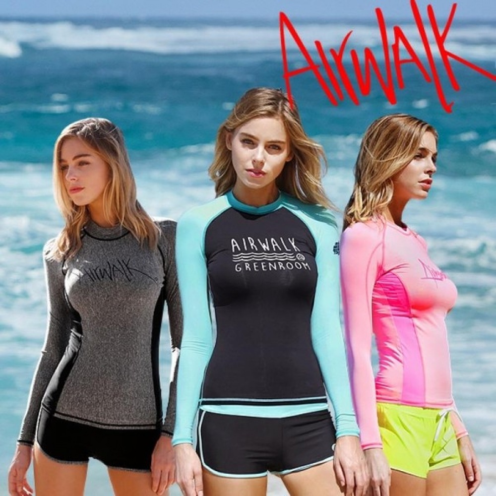 (Airwork) Airwork Surf 女性用ラッシュガードセットコレクション A Tシャツ+ボードショーツ