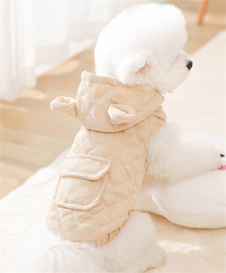 美しい 韓国ファッション ビション ポメラニアン 猫 ペット 冬 服 フード付き 子犬 ベスト ドッグウェア