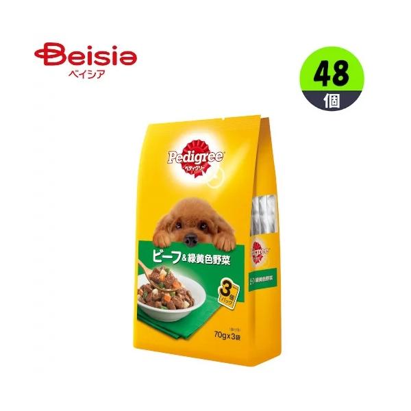ペディグリー マースジャパンリミテッド ペディグリーP115成犬用旨みビーフ＆緑黄色野菜70g×3袋×48個 犬 まとめ買い 業務用