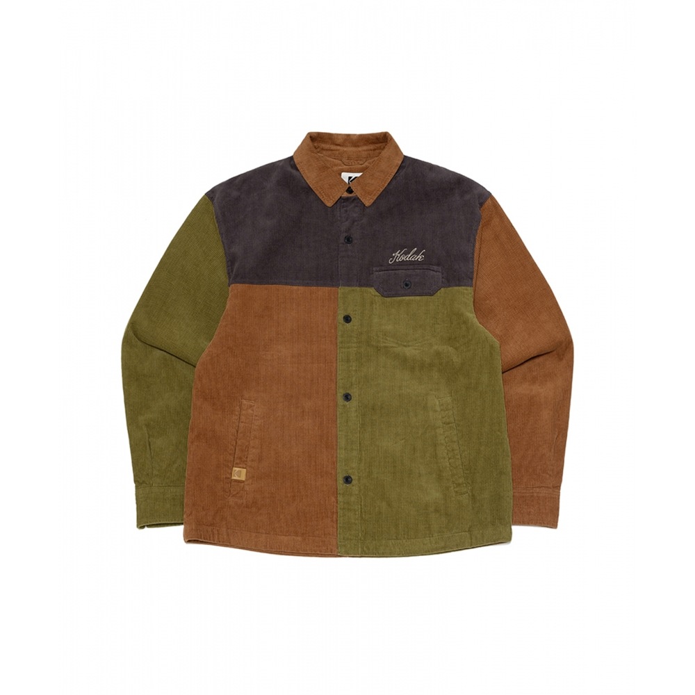 KODAKブラウニーカラーブロック軽量パディングシャケットORANGE