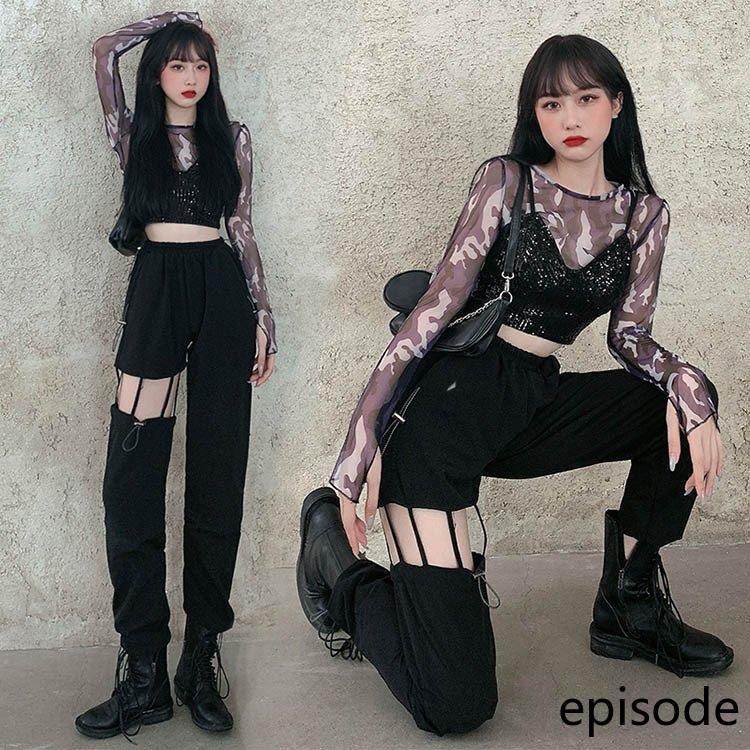 【3日で出荷】韓国ダンス衣装 レディース 大人ダンス衣装 jazz ジャズ ステージ衣装 かっこいい ブラック 練習着 レッスン着 ヒップホップ 韓国風