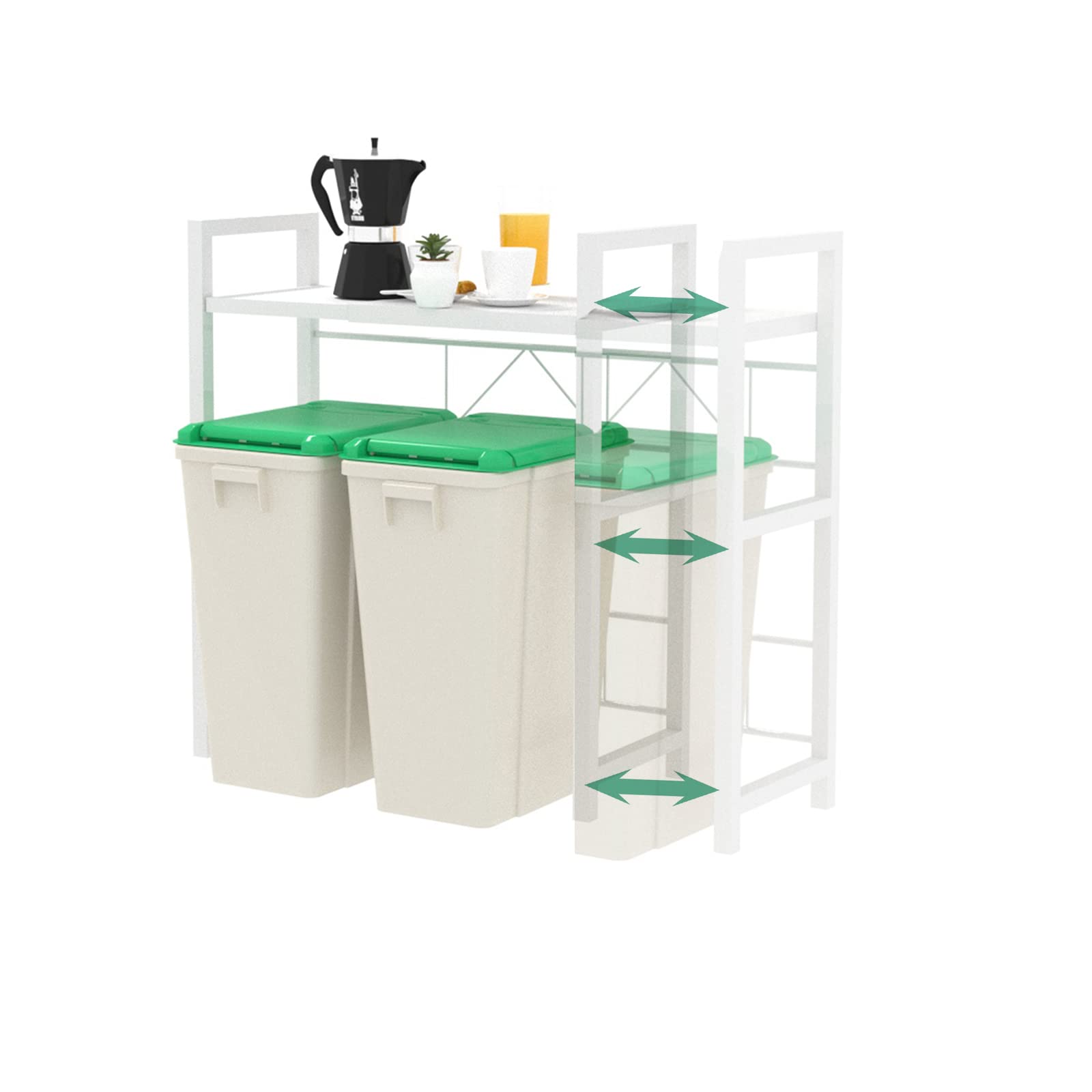 ゴミ箱上 レンジラック 移動簡単 幅調整可能 レンジボード キッチン ラック レンジ台 大型レンジ対応 食器棚 耐荷重30kg 組み立て簡単 持ち運びが便利 省スペース スリム 錆び防止 耐熱 防水