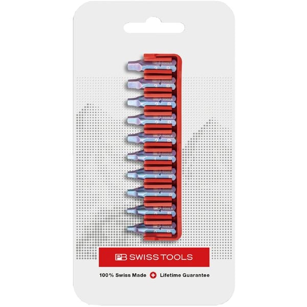 PB SWISS TOOLS ピービースイスツールズ 10本組 ショートタイプ 四角ビットセット ビットホルダー付 パッケージタイプ C6.708CN