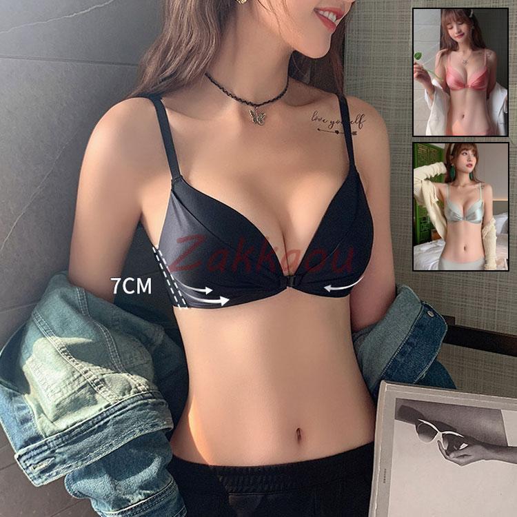 ブラジャー ショーツセット 女性下着 上下セット 3/4カップ ノンワイヤー ノンパッド 育乳ブラ バストアップ