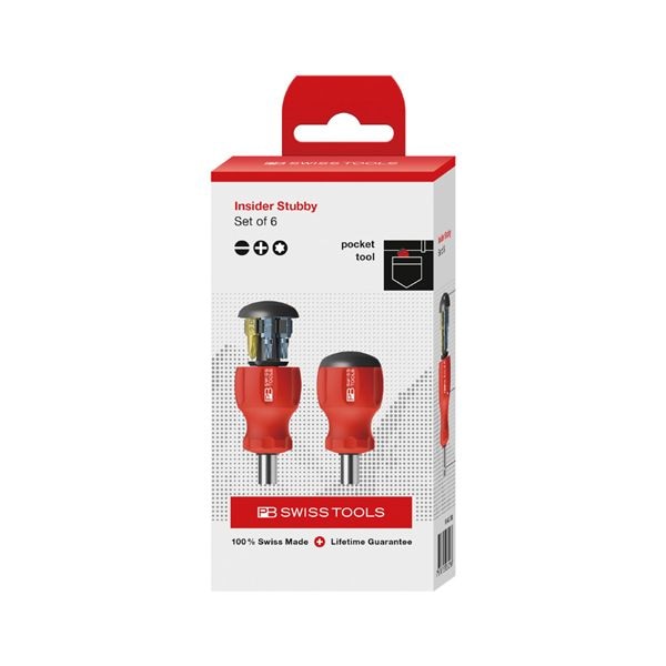PB SWISS TOOLS ピービースイスツールズ スイスグリップ C6ドライバービット6本組 差替式スタビードライバー インサイダー ペーパーボックス入 8453.CBB