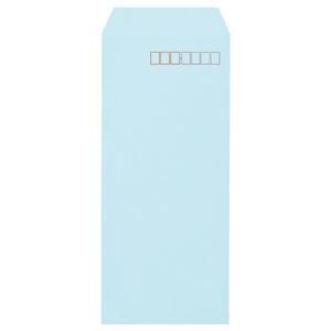 （まとめ） キングコーポレーション ソフトカラー封筒 長4 80g／m2 枠あり ブルー N4S80B 1パック（100枚） 10セット