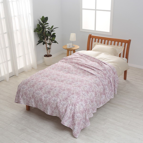 西川 PG90122615P モリスギャラリー ピュアクリサンセマムトワル柄 マルチカバー ピンク