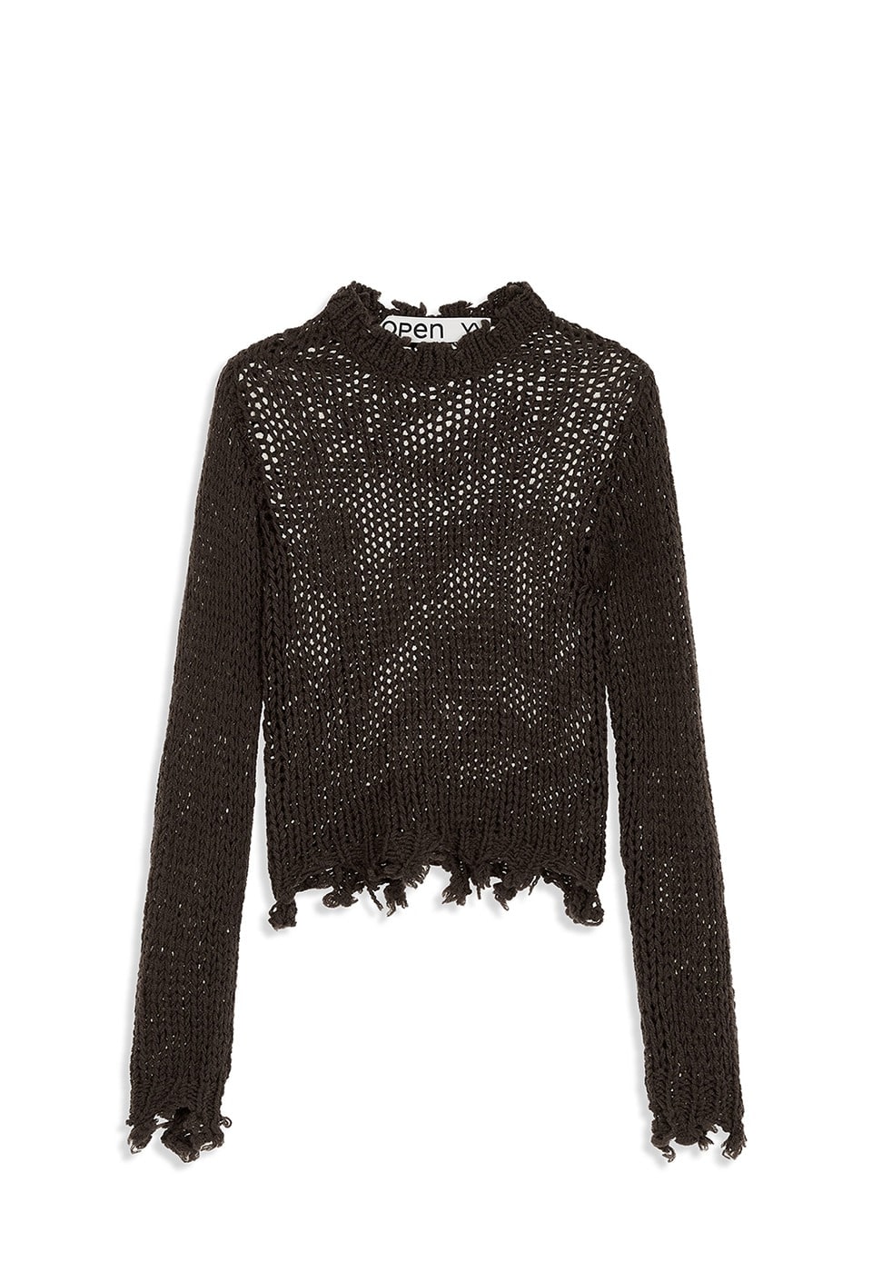 【OPEN Yy】 25FW DISTRESSED CROP KNIT : BROWN