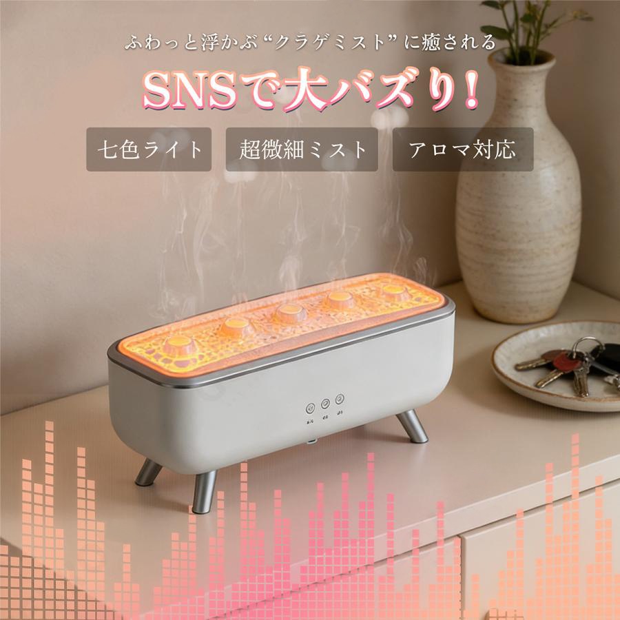 【SNSで話題】 クラゲ 加湿器 アロマ加湿器 くらげ クラゲミスト クラゲ型 クラゲが出てくる 火山加湿器 卓上 アロマディフューザー 7色LEDライト リモコン付き 300ml大容量 小型