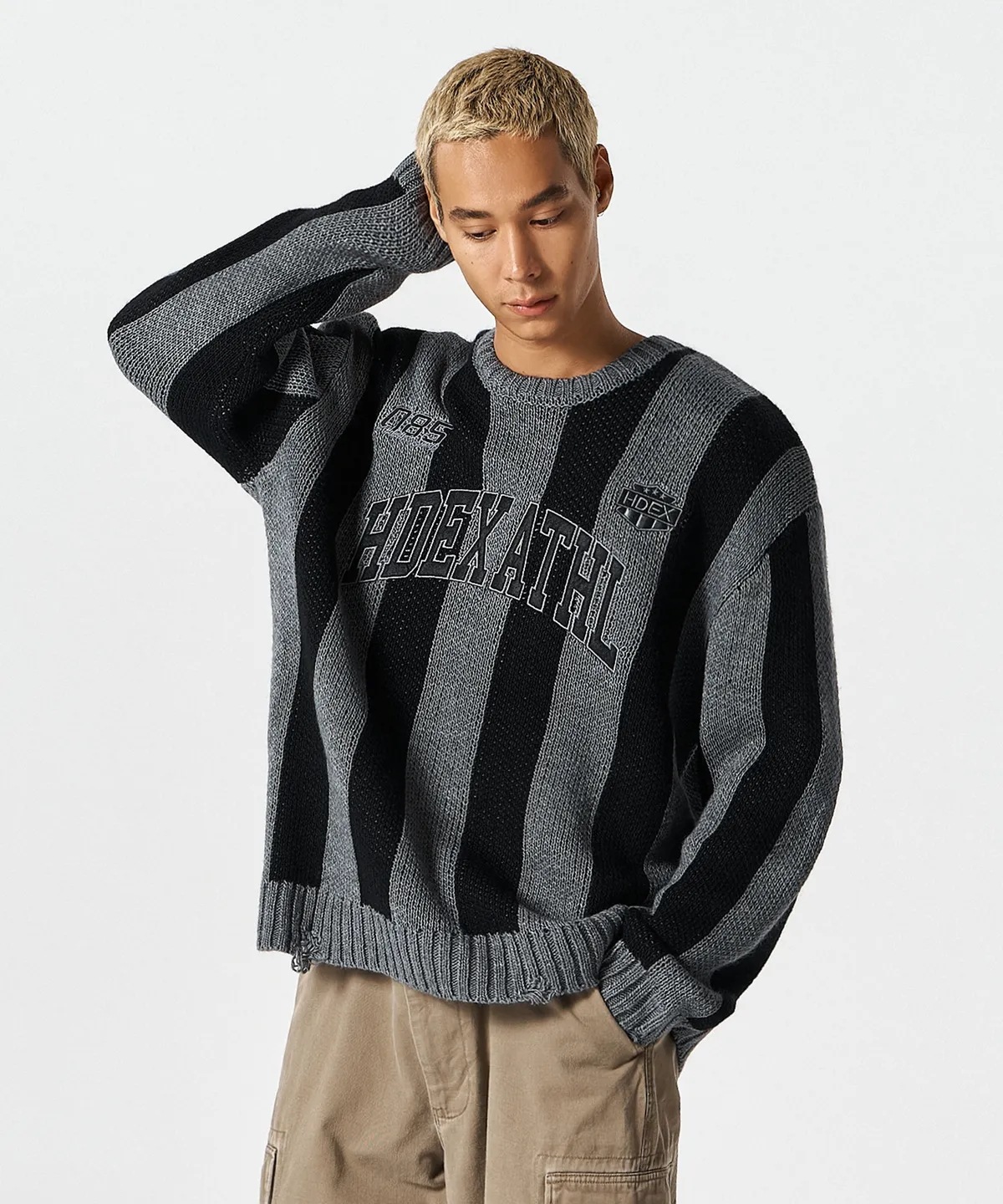 アスレチック ストライプ ニット (Black)