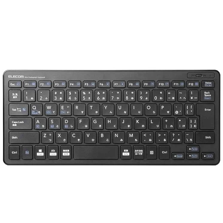 Bluetoothミニキーボード パンダグラフ式 薄型 マルチOS対応 ブラック