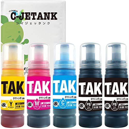 C-JETANK インクボトル TAK-4CL-L 「 たけとんぼ 」 エプソン用 新互換インク QR WEB説明書付き [三大保証1