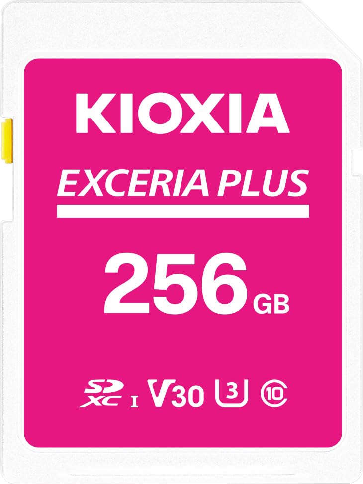 (キオクシア)日本製SDカード 256GB EXCERIA PLUS UHS-I U3 V30 Class10 SDXC 最大読出速度100MB/s 最大書込85MB/s 4K対応 国内サポート正規品