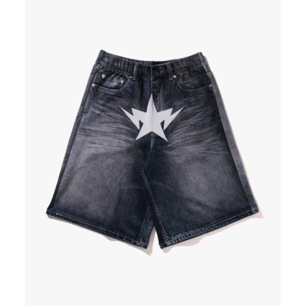 BAPE Fake Print Relaxed Fit Sweat Shorts M INDIGO 001SPL