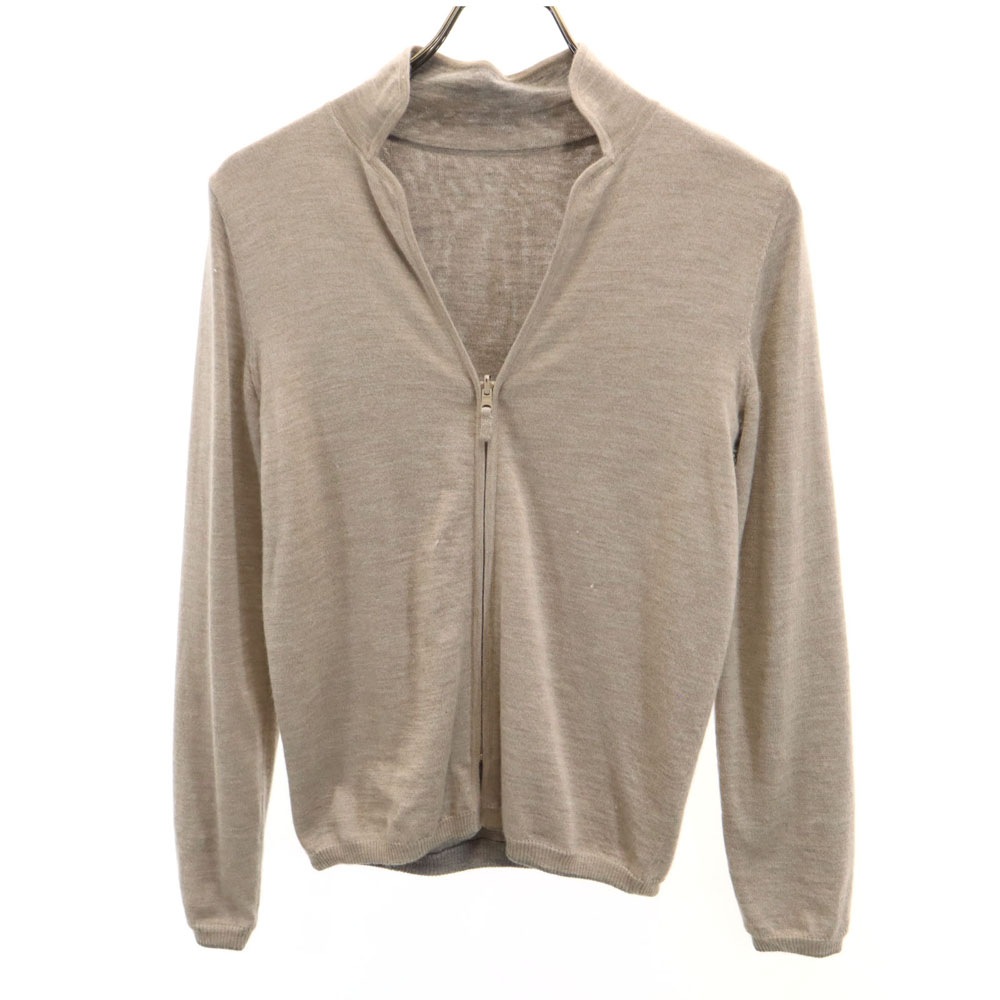 カシミヤブレンド 長袖 ニットジャケット 38 ベージュ系 レディース