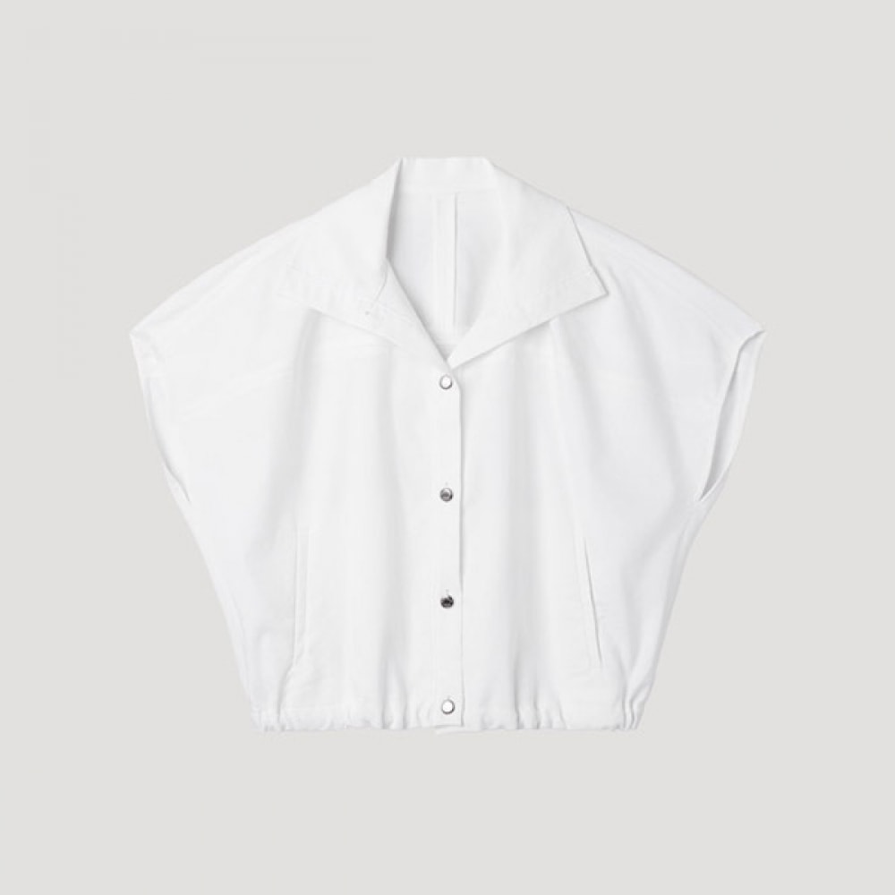 [Shes Miss] ワイドカラーノースリーブジャケット_SWWJKP22170_OW