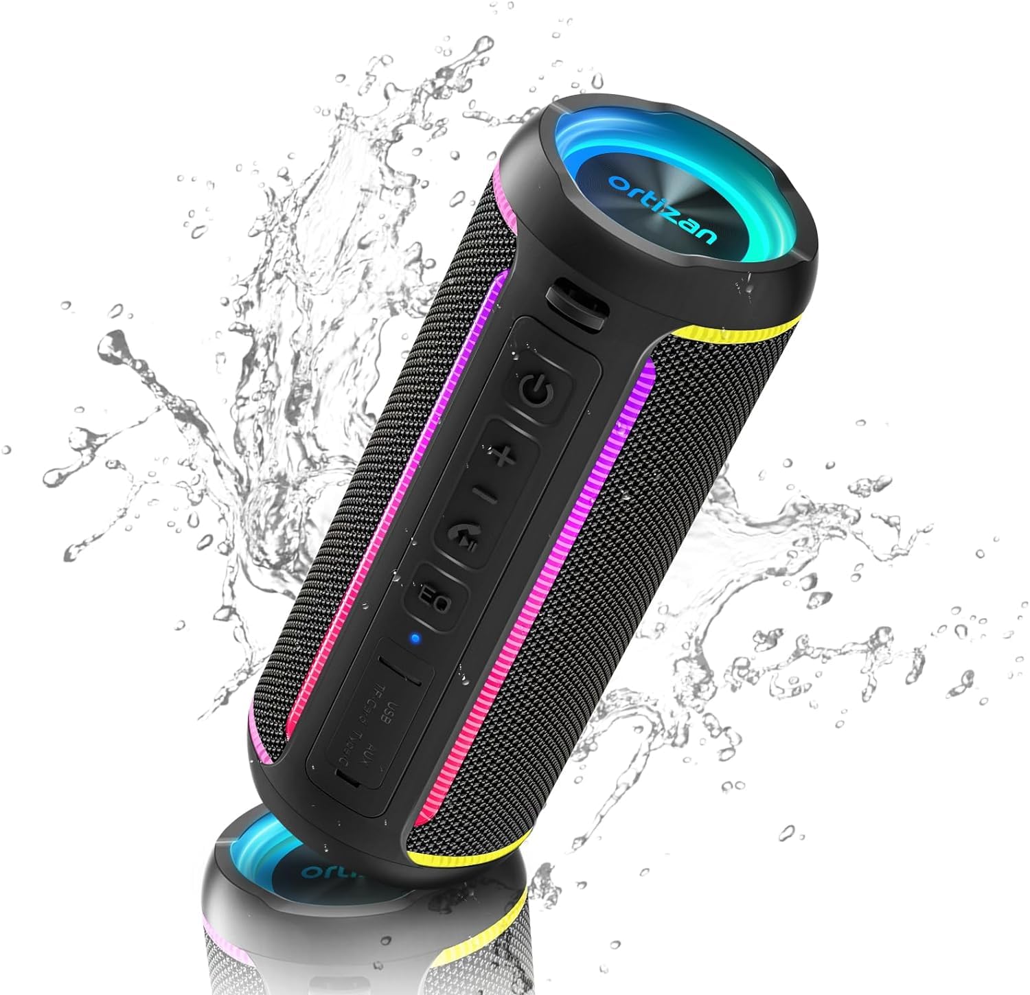 Ortizan ブルートゥース スピーカー X30 Bluetooth 5.3 防水スピーカー 40W ポータブル ワイヤレス Bluetooth スピーカー 大音量 RGB LEDライト付き pc