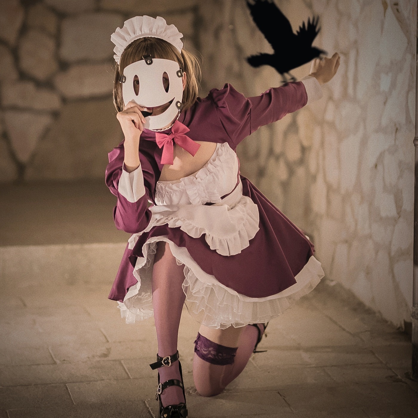 【急速出荷】天空犯行コスプレ服マスクマンメイド服ハロウィン可爱い新作アニメcos服