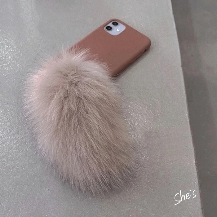 ブルーフォックス ブラウン ファー iPhoneケース ゴールド シリコン スマホ ケース スマホケース スマホカバー iPhone15 iPhone11 iPhone12 iPhone13 iPho