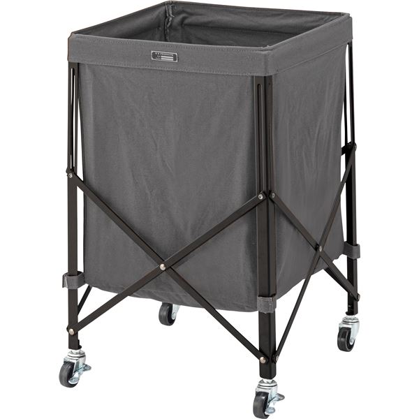 フォールディングバスケットワゴン 約W36xD36xH56cm グレー 組立品