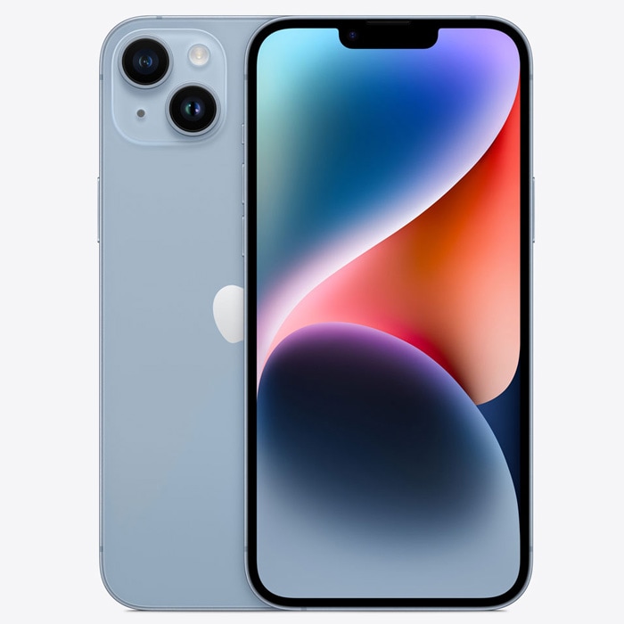 iPhone14 Plus 本体 SIMフリー 128GB 5G 衛星経由の緊急SOS デュアルカメラシステム eSIM ガラスフィルム特典 14p-128bl-a16h8