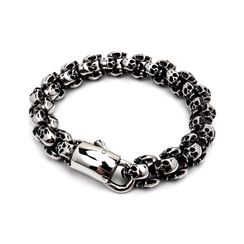 ステンレス スカルチェーンブレスレット [b544] 6,732円