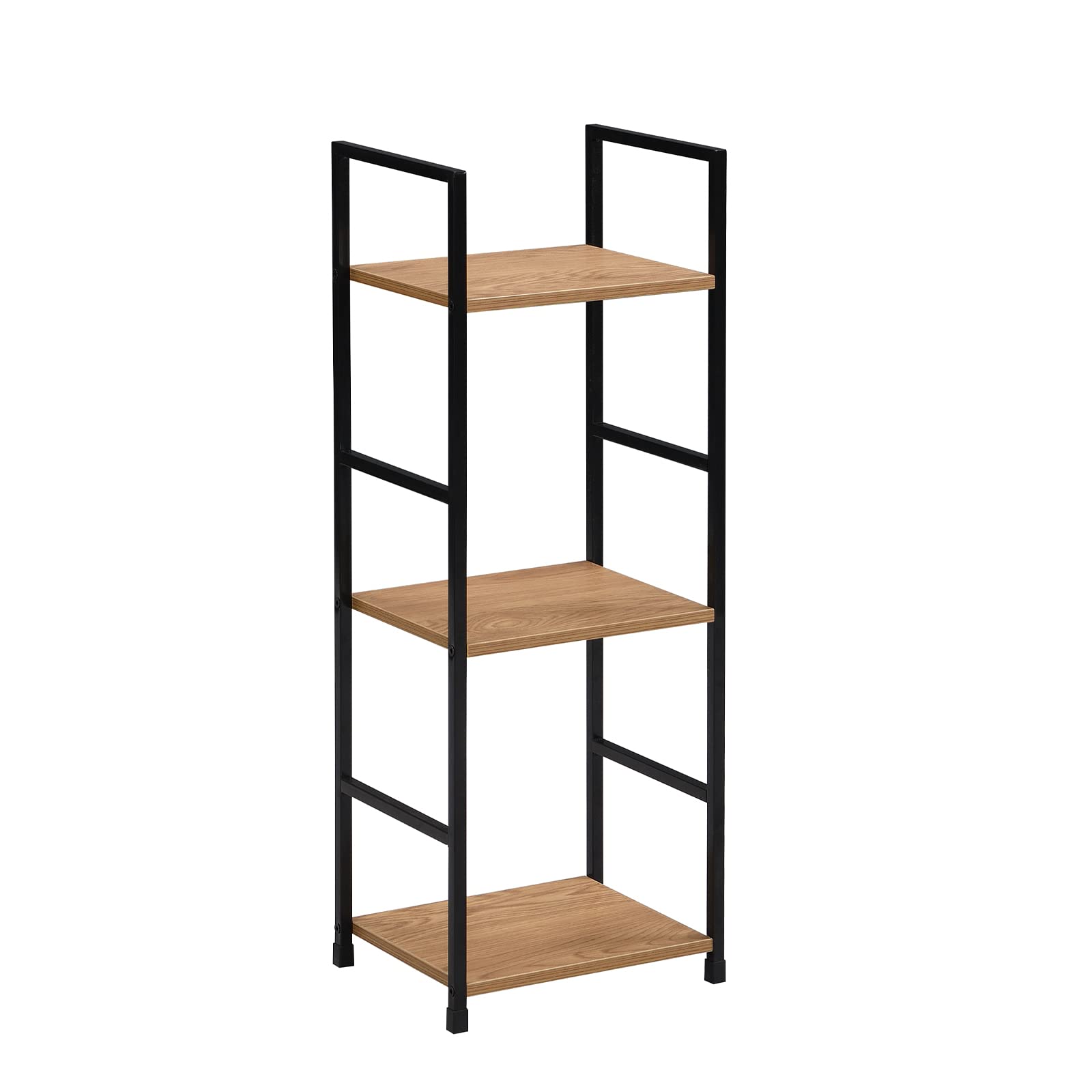 オープンシェルフ ラック 収納 棚 幅30 オーク 3段 すき間 飾り棚 コーナーラック スリム 組立簡単 本棚 花台 ディスプレイ 陳列 展示 スチールシェルフ フリーラック ベランダ キッチン リ