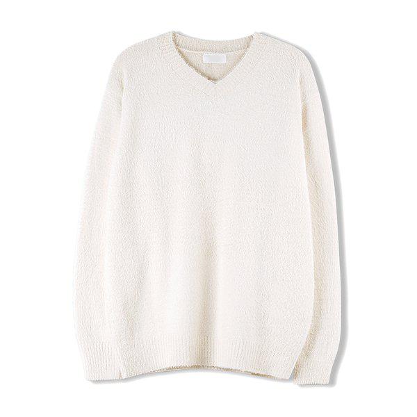 メンズ ソフト モヘア アンゴラ Vネック ニットT SG-KN-Q029-ディープグリーン