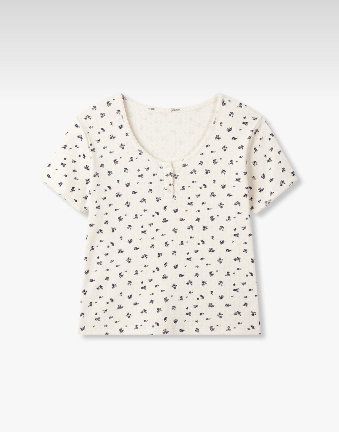 GCUT フラワー パターン ショート スリーブ Tシャツ