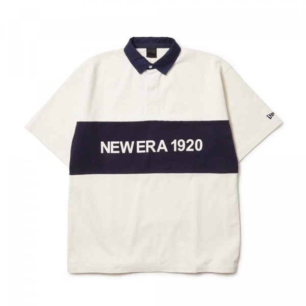 ニューエラ NEW ERA 半袖 オーバーサイズド ラグビーシャツ NEW ERA 1920 オフホワイト 14410040